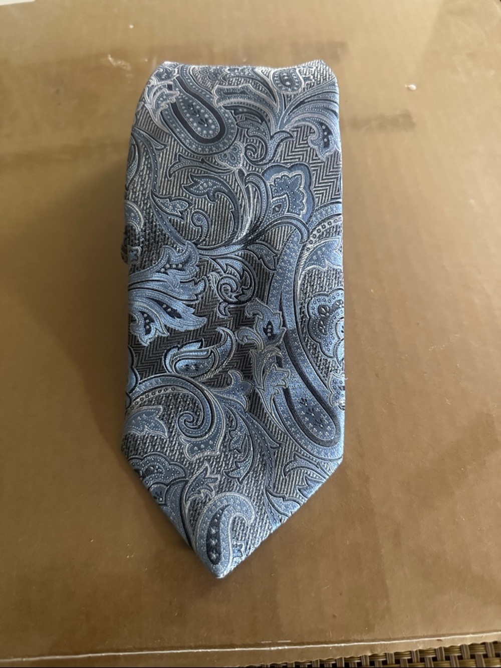 Ermenegildo Zegna Light Blue Paisley Silk Tie